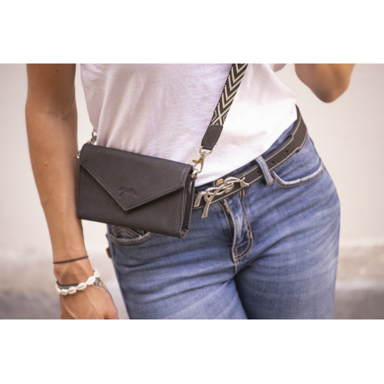 Phone Pocket Pénélope perforatieleer zwart Phone Pocket Pénélope perforatieleer zwart