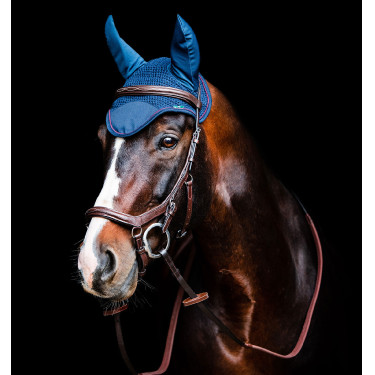 Bonnet Horseware Rambo Marine / bordeaux Blauw