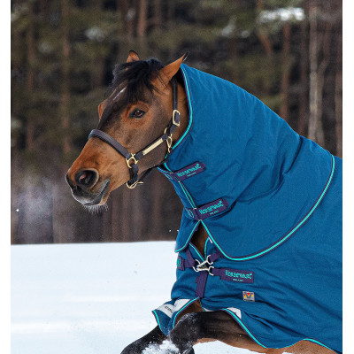 Couvre-cou Horseware 150g pour couverture Rhino Original Marine / gris