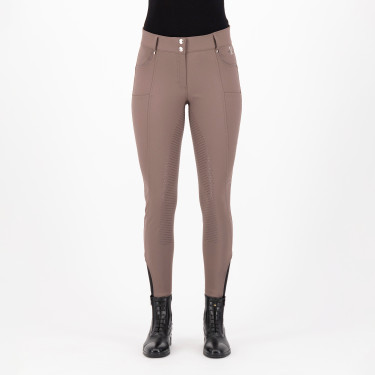 Rijbroek HV Polo Ellen Highwaist FullGrip Walnoot Beige