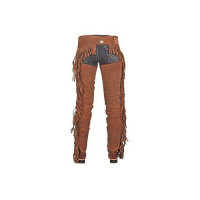 Wedstrijdchaps met franjes HKM Lichtbruin Wedstrijdchaps met franjes HKM Lichtbruin