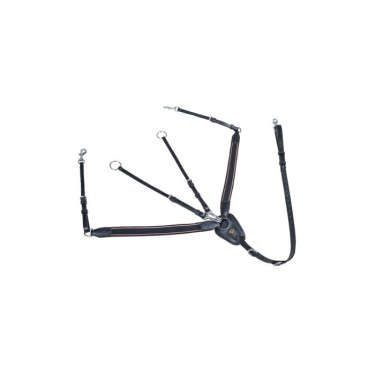 Jachtmartingaal met brede elastiek HKM Zwart