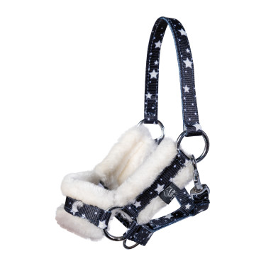 Halster en leadrope Hobby Horsing HKM Marineblauw sterren