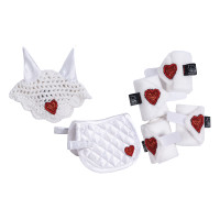 Wedstrijdset Cuddle Pony HKM Wit / rood Wedstrijdset Cuddle Pony HKM Wit / rood