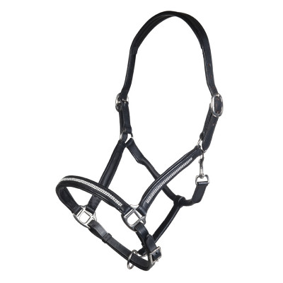 Lederen halster Diamond HKM Zwart