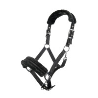 Nylon halster Glitter gevoerd met fleece HKM Zwart