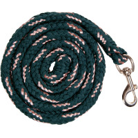 Longe Rosegold met musketonhaak HKM Smaragd / roségoud Groen