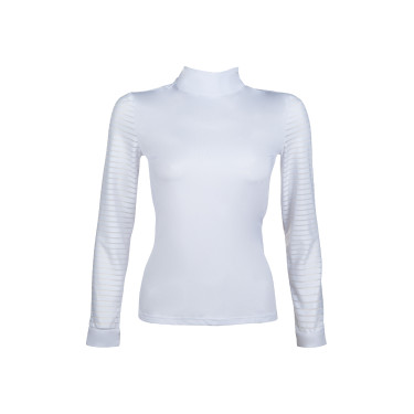 Wedstrijdpolo Monaco lange mouwen HKM Wit