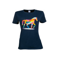 T-shirt Kleurrijk Paard HKM Donkerblauw T-shirt Kleurrijk Paard HKM Donkerblauw