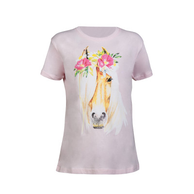 T-shirt kinderen Flower Horse HKM Roze
