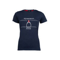 T-shirt Paardensportstijl HKM Donkerblauw