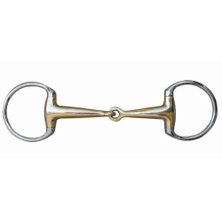 Olijfbit 16 mm neushoornzilver met roestvrijstalen ringen HKM