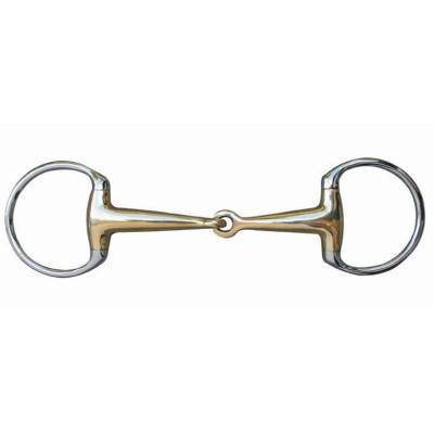 Mors à olive 16 mm maillechort et anneaux inox HKM Couleur indicative