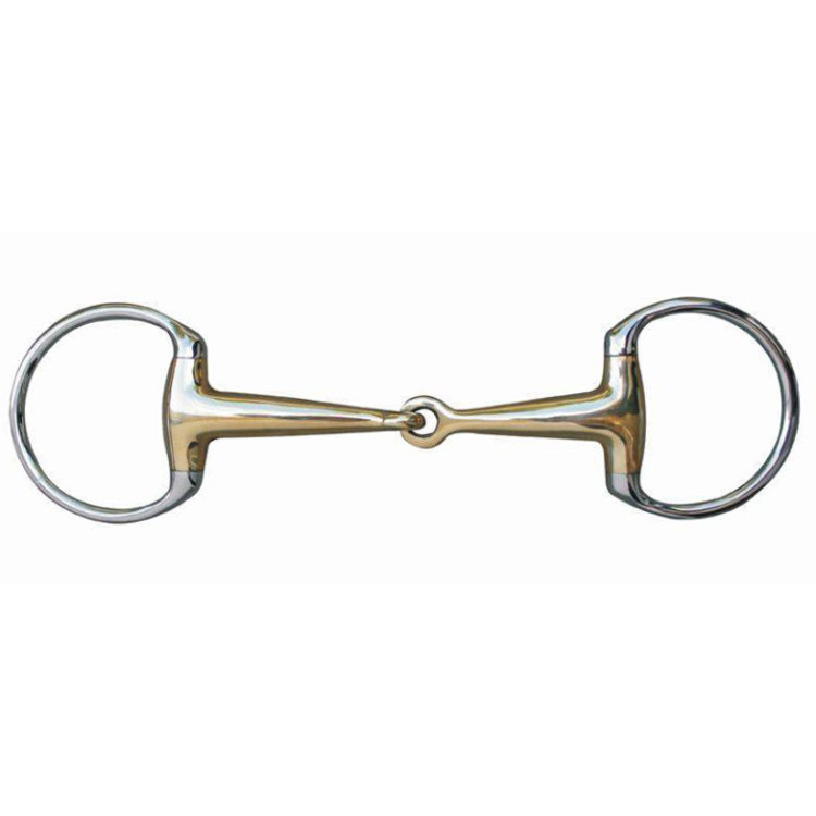 Olijfbit 16 mm neushoornzilver met roestvrijstalen ringen HKM