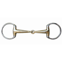 Mors à olive 18 mm maillechort et anneaux inox HKM Couleur indicative