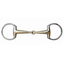 Olijfbit 18 mm nieuwzilver met roestvrijstalen ringen HKM