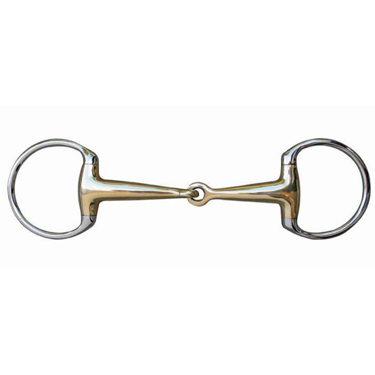 Olijfbit 18 mm nieuwzilver met roestvrijstalen ringen HKM