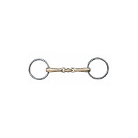 Dubbel gebroken bit 18 mm argentaan ringen roestvrij staal HKM Indicatieve kleur