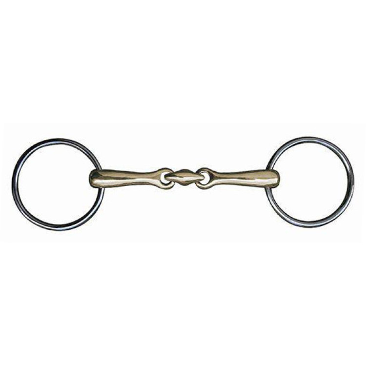 Mors in nieuwzilver dubbele breuk 14 mm HKM