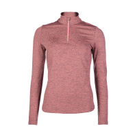 Functioneel T-shirt Rosewood Melange HKM Roest Bruin Functioneel T-shirt Rosewood Melange HKM Roest Bruin