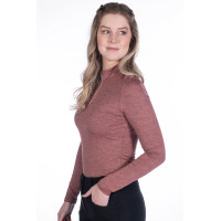 Functioneel T-shirt Rosewood Melange HKM Roest Bruin Functioneel T-shirt Rosewood Melange HKM Roest Bruin