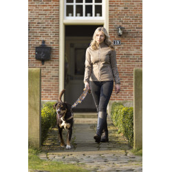 Dressuurlijn voor honden Anam Cara bedrukt HKM Taupe / goudgeel Grijs