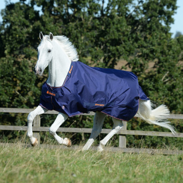 Bucas Therapy Turnout Light 50g deken Marine / oranje Bucas Therapy Turnout Light 50g deken Marine / oranje