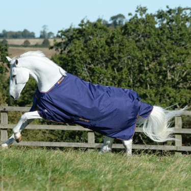 Bucas Therapy Turnout Light 50g deken Marine / oranje Bucas Therapy Turnout Light 50g deken Marine / oranje