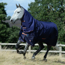 Bucas Therapy Turnout Light 50g deken Marine / oranje Blauw