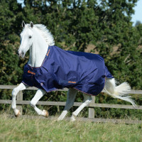 Bucas Therapy Turnout deken 150g Marine / oranje Blauw Bucas Therapy Turnout deken 150g Marine / oranje Blauw