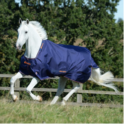 Bucas Therapy Turnout deken 150g Marine / oranje Blauw