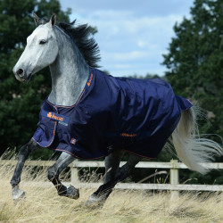 Bucas Therapy Turnout deken 150g Marine / oranje Blauw