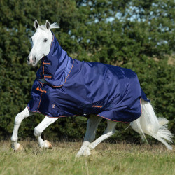 Bucas Therapy Turnout deken 150g Marine / oranje Blauw