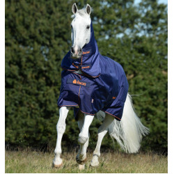 Bucas Therapy Turnout deken 150g Marine / oranje Blauw