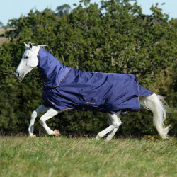 Bucas Therapy Turnout deken 150g Marine / oranje Blauw