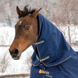 Nekstuk Bucas Irish Combi Neck 300g Marine / goudkleurig Blauw