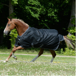 Bucas Trot Turnout 200g deken Zwart / wit