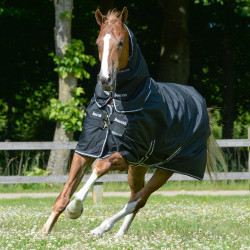 Bucas Trot Turnout 200g deken Zwart / wit