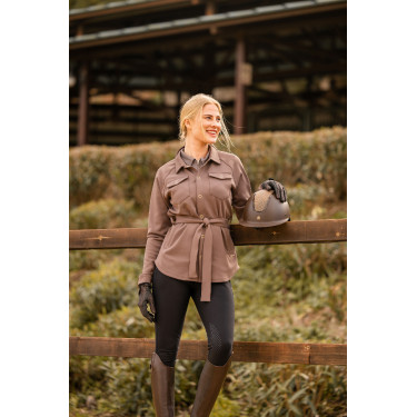 Alyssa damesoverhemd-jas Horze Grijsijzeren bruin
