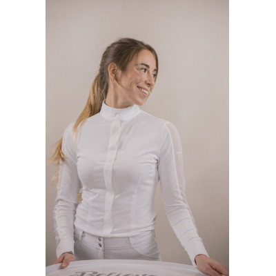 Wedstrijdpolo Pénélope Las Honey lange mouwen Wit
