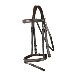 Hoofdstel Neusriem Gecombineerd Met Musketon Dy'on Working Bruin Hoofdstel Neusriem Gecombineerd Met Musketon Dy'on Working Bruin