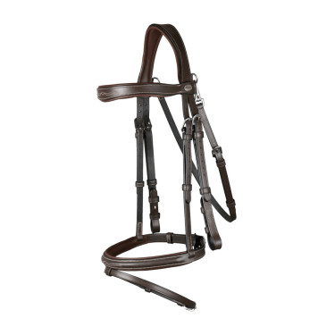 Hoofdstel Neusriem Gecombineerd Met Musketon Dy'on Working Bruin Hoofdstel Neusriem Gecombineerd Met Musketon Dy'on Working Bruin