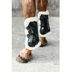 Bamboo Elastische Peesbeschermers vegan schapenvacht Kentucky Zwart Bamboo Elastische Peesbeschermers vegan schapenvacht Kentucky Zwart