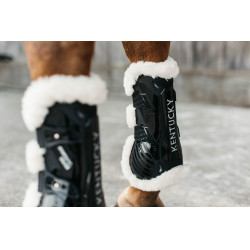 Bamboo Elastische Peesbeschermers vegan schapenvacht Kentucky Zwart Bamboo Elastische Peesbeschermers vegan schapenvacht Kentucky Zwart