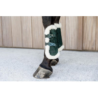 Bamboo Elastische Fluwelen Vegan Schapenvacht Gamaschen Kentucky Donkergroen