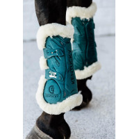 Bamboo Elastische Fluwelen Vegan Schapenvacht Gamaschen Kentucky Smaragd