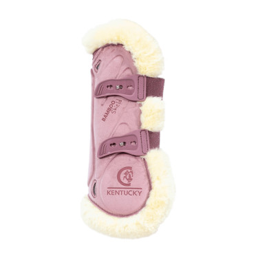 Bamboo Elastische Fluwelen Vegan Schapenvacht Gamaschen Kentucky Oudroze