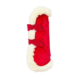 Bamboo Elastische Fluwelen Vegan Schapenvacht Gamaschen Kentucky Rood