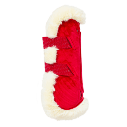 Bamboo Elastische Fluwelen Vegan Schapenvacht Gamaschen Kentucky Rood