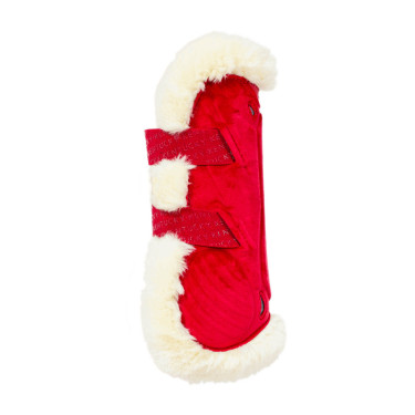 Bamboo Elastische Fluwelen Vegan Schapenvacht Gamaschen Kentucky Rood